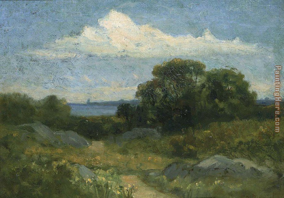 Edward Mitchell Bannister Landscape (trees and rocks by lake)